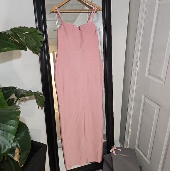 House of CB ‘Fifi’ Fairy Pink Bandage Maxi Dress - Picture 8 of 14